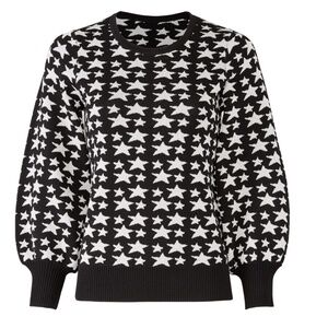 Pre-Loved - Parker, Beven Metallic Knit Stars Sweater Black & Silver (L)